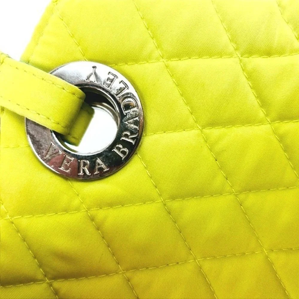 Vera Bradley Tote Bag Women Small Lime Green Blue Good Quilted Microfiber